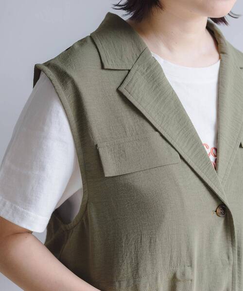 RETRO GIRL（レトロガール）の「開襟ミリタリーベスト（その他アウター・レディース・ブラック/オレンジ/グリーン・FREE）」の11枚目の写真