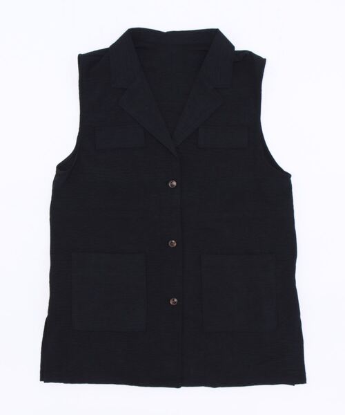 RETRO GIRL（レトロガール）の「開襟ミリタリーベスト（その他アウター・レディース・ブラック/オレンジ/グリーン・FREE）」の6枚目の写真