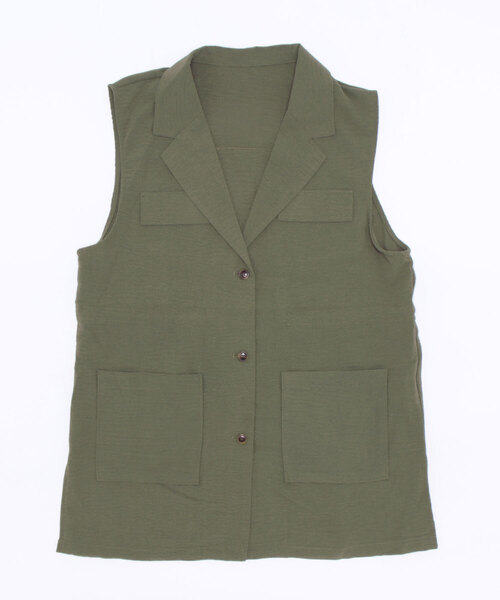 RETRO GIRL（レトロガール）の「開襟ミリタリーベスト（その他アウター・レディース・ブラック/オレンジ/グリーン・FREE）」の5枚目の写真