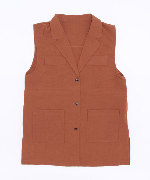 RETRO GIRL（レトロガール）の「開襟ミリタリーベスト（その他アウター・レディース・ブラック/オレンジ/グリーン・FREE）」の4枚目の写真