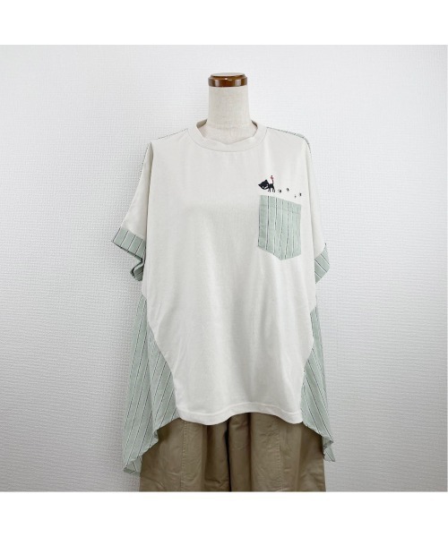 Rydia(リディア)の「コビニャーフレアプルオーバー(Tシャツ/カットソー・レディース・アイボリー/スミクロ/マスタード・M)」の2枚目の写真
