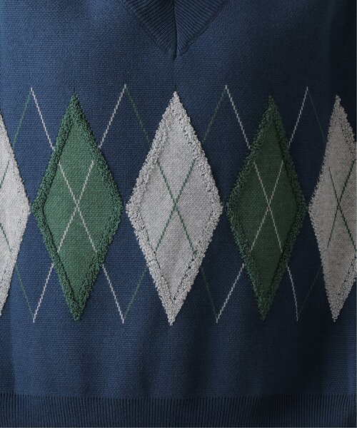 DOUBLE NAME（ダブルネーム）の「アーガイルニットベスト（ニット/セーター・レディース・ネイビー/オレンジ/ブラウン/キナリ・FREE）」の12枚目の写真