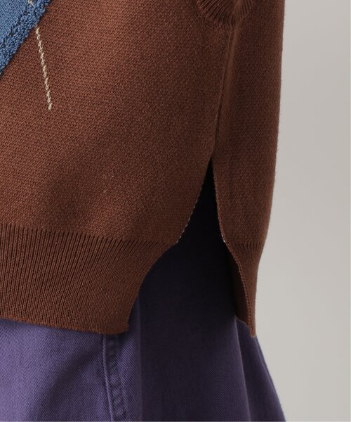 DOUBLE NAME（ダブルネーム）の「アーガイルニットベスト（ニット/セーター・レディース・ネイビー/オレンジ/ブラウン/キナリ・FREE）」の14枚目の写真