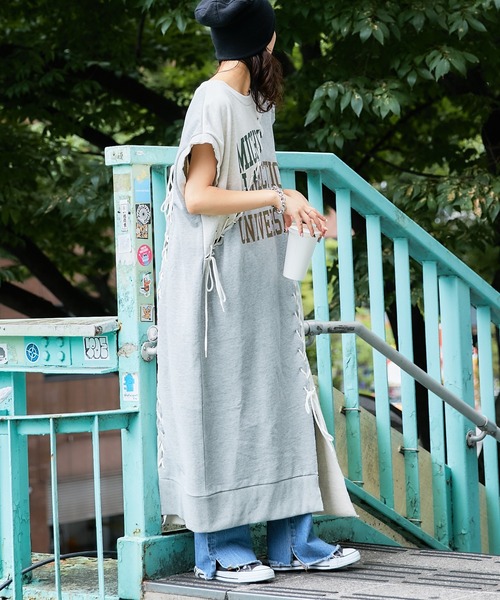 etsinta（エシンタ）の「【etsinta/エシンタ】リメイクレースアップ2WAYワンピース（ワンピース・レディース・ネイビー/グレー・ONE SIZE）」の7枚目の写真