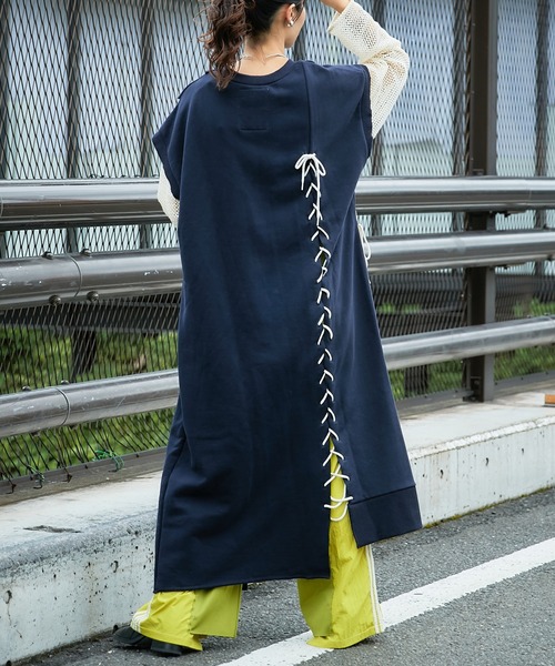 etsinta（エシンタ）の「【etsinta/エシンタ】リメイクレースアップ2WAYワンピース（ワンピース・レディース・ネイビー/グレー・ONE SIZE）」の16枚目の写真