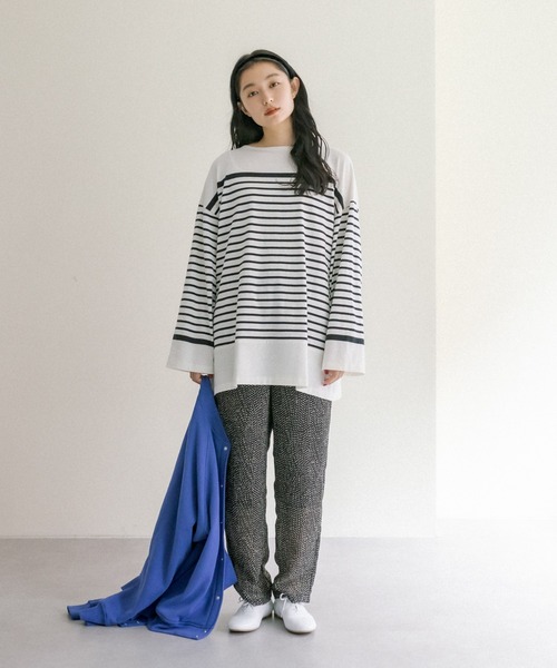 PUAL CE CIN(ピュアルセシン)の「パネルボーダーカットソー(Tシャツ/カットソー・レディース・ブラック系その他/グリーン系その他/ブルー系その他/ピンク系その他・FREE)」の5枚目の写真