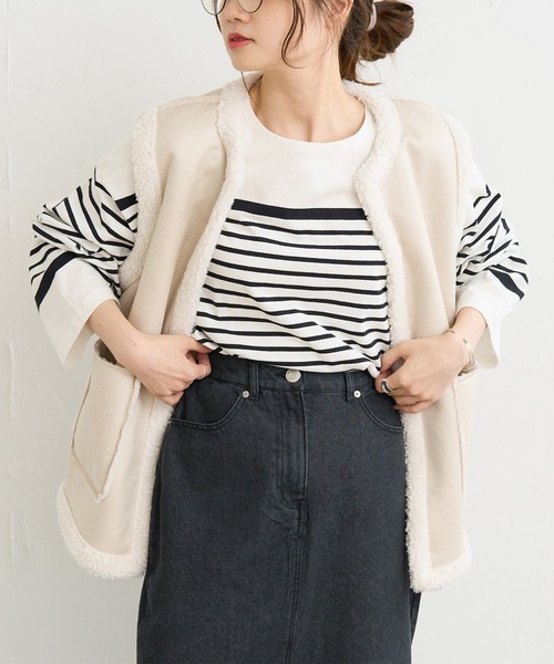 PUAL CE CIN(ピュアルセシン)の「パネルボーダーカットソー(Tシャツ/カットソー・レディース・ブラック系その他/グリーン系その他/ブルー系その他/ピンク系その他・FREE)」の9枚目の写真