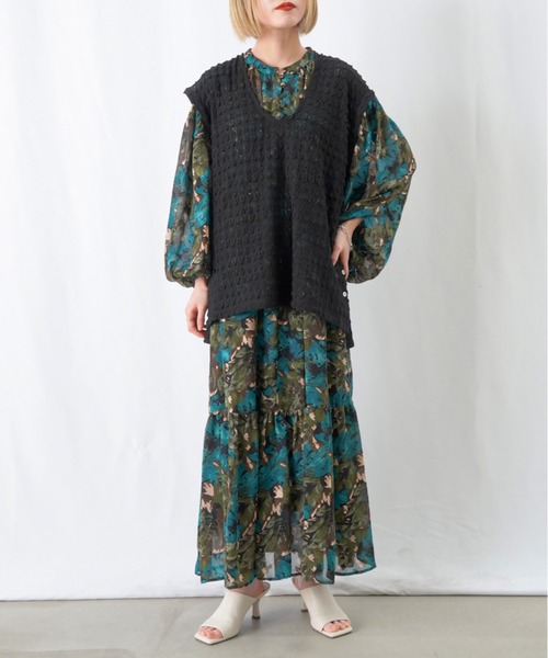 LUCA/LADY LUCK LUCA 総柄インド綿 ティアードロングワンピース LUCA/LADY LUCK LUCA（ルカ/レディラックルカ）の「LC/LLL