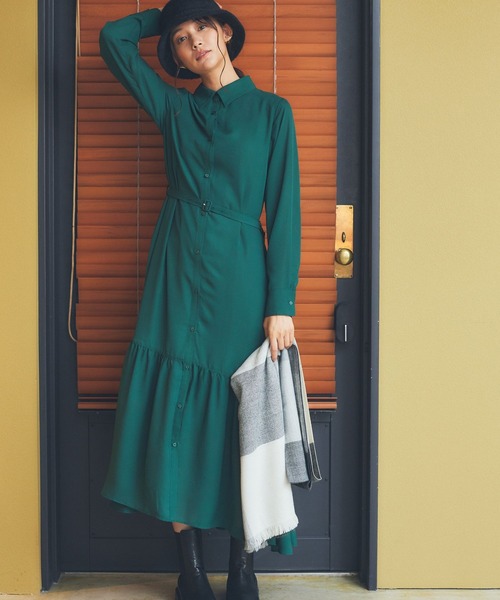 Andemiu（アンデミュウ）の「アソートフロントボタンワンピース167421（ワンピース・レディース・オレンジ/グリーン/その他8/その他9/ピンク/ダークグリーン・FREE）」の3枚目の写真