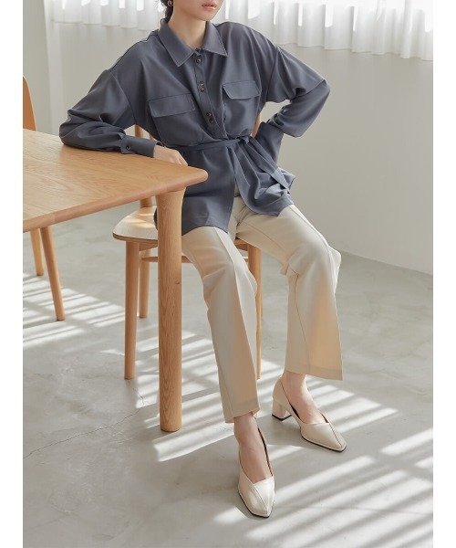 Ayla(アイラ)の「center press pants(スラックス・レディース・キナリ/カーキ・FREE)」の9枚目の写真