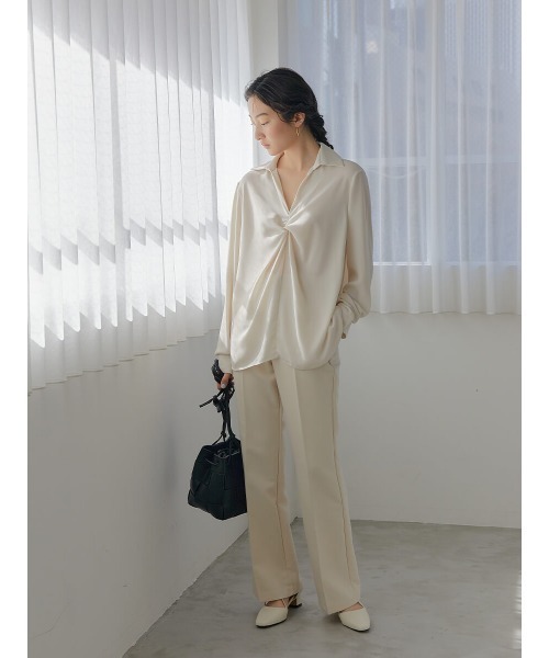 Ayla(アイラ)の「center press pants(スラックス・レディース・キナリ/カーキ・FREE)」の15枚目の写真