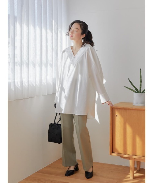 Ayla(アイラ)の「center press pants(スラックス・レディース・キナリ/カーキ・FREE)」の16枚目の写真