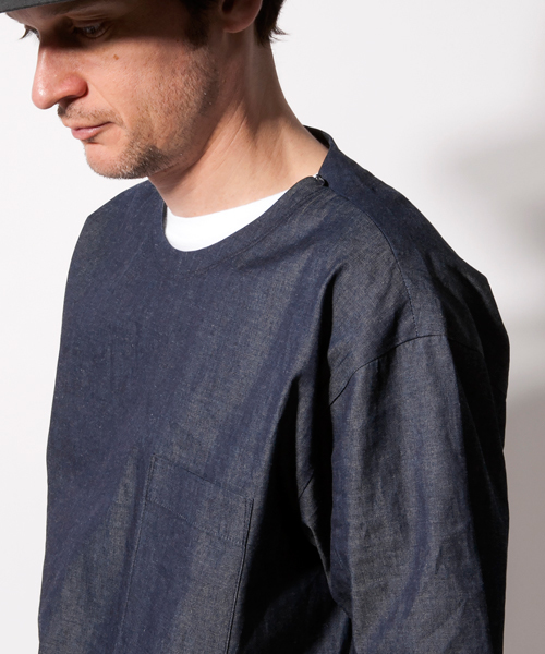 MONKEY TIME（モンキータイム）の「＜monkey time＞ ∴ 4.5/DNM SD/ZIP PO TEE/シャツ（シャツ/ブラウス・メンズ・ネイビー・SMALL/MEDIUM/LARGE）」の2枚目の写真