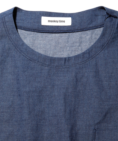 MONKEY TIME（モンキータイム）の「＜monkey time＞ ∴ 4.5/DNM SD/ZIP PO TEE/シャツ（シャツ/ブラウス・メンズ・ネイビー・SMALL/MEDIUM/LARGE）」の10枚目の写真