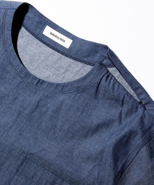 MONKEY TIME（モンキータイム）の「＜monkey time＞ ∴ 4.5/DNM SD/ZIP PO TEE/シャツ（シャツ/ブラウス・メンズ・ネイビー・SMALL/MEDIUM/LARGE）」の11枚目の写真