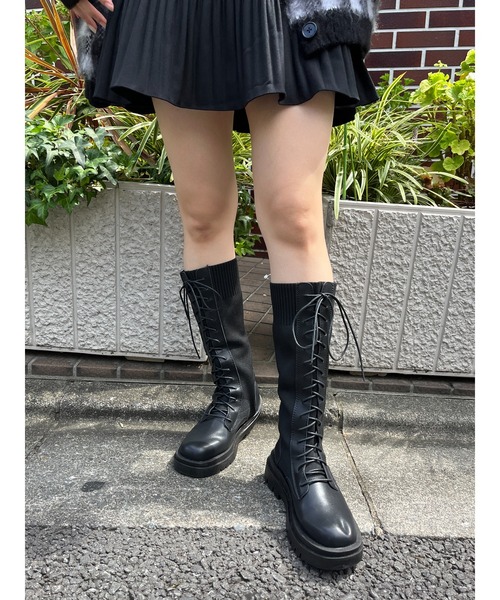 PHILLY(フィリー)の「ロングソックスブーツ(ブーツ・レディース・ブラック/アイボリー・SMALL/MEDIUM)」の9枚目の写真