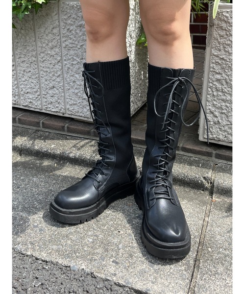 PHILLY(フィリー)の「ロングソックスブーツ(ブーツ・レディース・ブラック/アイボリー・SMALL/MEDIUM)」の10枚目の写真