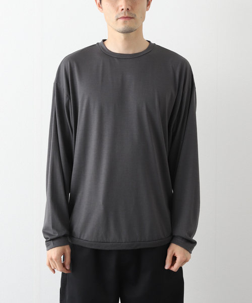 417 EDIFICE（フォーワンセブンエディフィス）の「【WOOLLABO / ウールラボ】別注 ハイブリッドメリノウールL/Sカットソー（Tシャツ/カットソー・メンズ・ブラック/グレー・MEDIUM/LARGE/X-LARGE）」の15枚目の写真