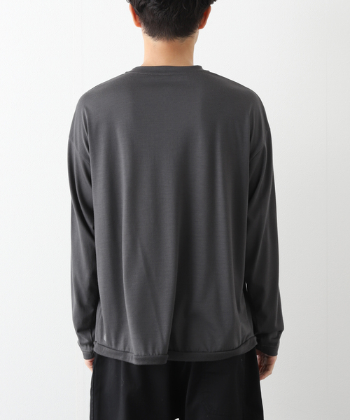 417 EDIFICE（フォーワンセブンエディフィス）の「【WOOLLABO / ウールラボ】別注 ハイブリッドメリノウールL/Sカットソー（Tシャツ/カットソー・メンズ・ブラック/グレー・MEDIUM/LARGE/X-LARGE）」の3枚目の写真