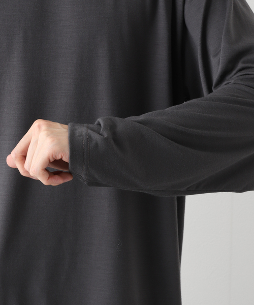 417 EDIFICE（フォーワンセブンエディフィス）の「【WOOLLABO / ウールラボ】別注 ハイブリッドメリノウールL/Sカットソー（Tシャツ/カットソー・メンズ・ブラック/グレー・MEDIUM/LARGE/X-LARGE）」の7枚目の写真