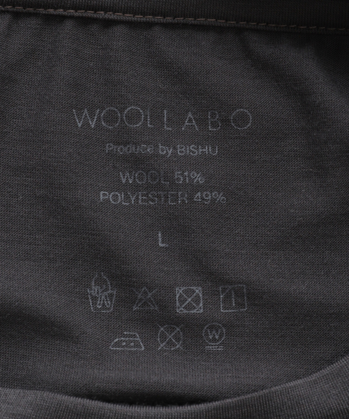 417 EDIFICE（フォーワンセブンエディフィス）の「【WOOLLABO / ウールラボ】別注 ハイブリッドメリノウールL/Sカットソー（Tシャツ/カットソー・メンズ・ブラック/グレー・MEDIUM/LARGE/X-LARGE）」の14枚目の写真