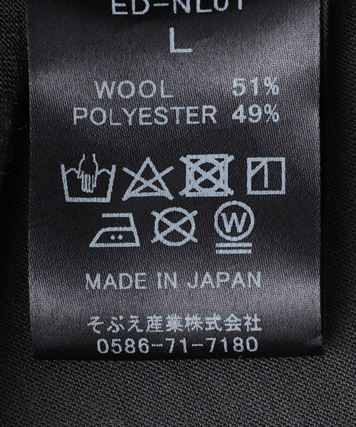 417 EDIFICE（フォーワンセブンエディフィス）の「【WOOLLABO / ウールラボ】別注 ハイブリッドメリノウールL/Sカットソー（Tシャツ/カットソー・メンズ・ブラック/グレー・MEDIUM/LARGE/X-LARGE）」の4枚目の写真