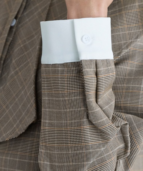 Pierrot（ピエロ）の「チェック柄クレリックフリルカラーブラウス（シャツ/ブラウス・レディース・イエロー/グリーン・L/M）」の18枚目の写真