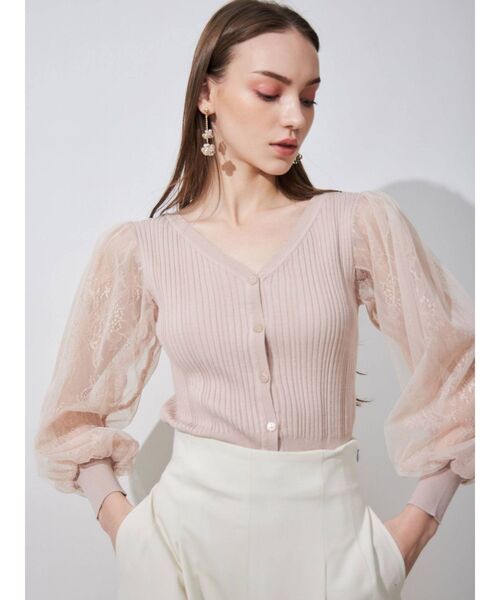 MERCURYDUO（マーキュリーデュオ）の「2WAYレーススリーブニットカーディガン（カーディガン/ボレロ・レディース・オフホワイト/ブラック/ピンク/ブラウン・FREE）」の19枚目の写真