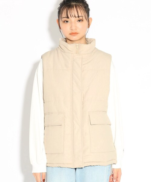 PINK-latte(ピンクラテ)の「◆中綿べスト(その他アウター・キッズ・ブラック/ナチュラル・14/15 /16)」の3枚目の写真