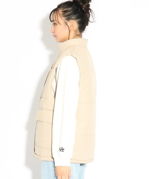 PINK-latte(ピンクラテ)の「◆中綿べスト(その他アウター・キッズ・ブラック/ナチュラル・14/15 /16)」の11枚目の写真