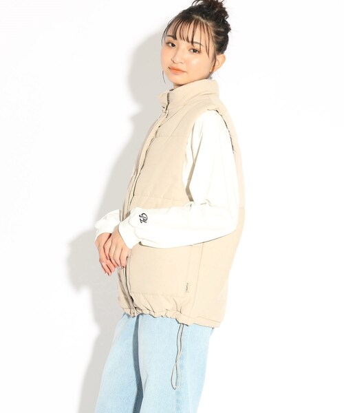 PINK-latte(ピンクラテ)の「◆中綿べスト(その他アウター・キッズ・ブラック/ナチュラル・14/15 /16)」の20枚目の写真