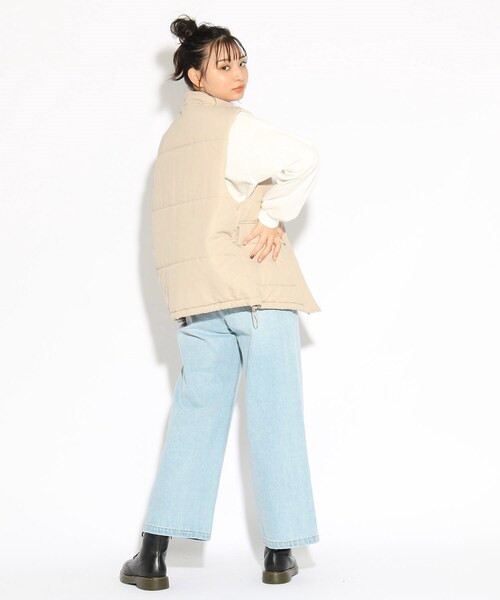 PINK-latte(ピンクラテ)の「◆中綿べスト(その他アウター・キッズ・ブラック/ナチュラル・14/15 /16)」の8枚目の写真