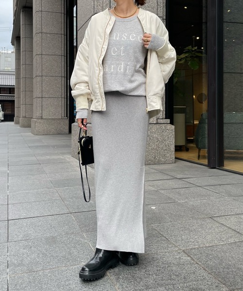 DouDou（ドゥドゥ）の「中綿MA-1（MA-1・レディース・ブラック/ベージュ/オフホワイト・FREE）」の7枚目の写真