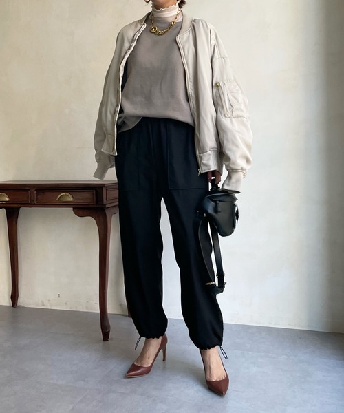 DouDou（ドゥドゥ）の「中綿MA-1（MA-1・レディース・ブラック/ベージュ/オフホワイト・FREE）」の17枚目の写真