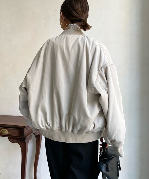 DouDou（ドゥドゥ）の「中綿MA-1（MA-1・レディース・ブラック/ベージュ/オフホワイト・FREE）」の21枚目の写真