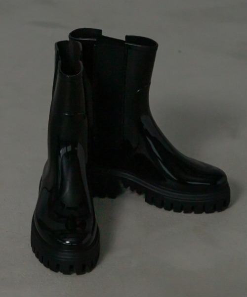 Ezick(エジック)の「【mio notis】トラックソールチェルシーレインブーツ(レインシューズ・レディース・ブラック・38/37/36/39)」の2枚目の写真