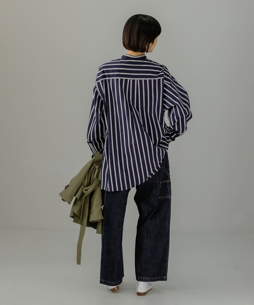 KBF（ケイビーエフ）の「マルチストライプデザインシャツ（シャツ/ブラウス・レディース・ブルー系その他/ホワイト系その他・ONE）」の7枚目の写真