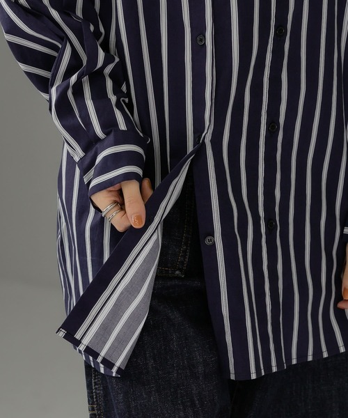 KBF（ケイビーエフ）の「マルチストライプデザインシャツ（シャツ/ブラウス・レディース・ブルー系その他/ホワイト系その他・ONE）」の21枚目の写真