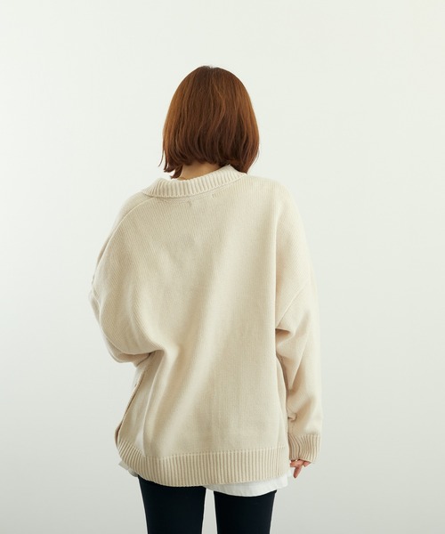 VIBGYOR(ヴィブジョー)の「A/TBIGポロ(BL)(ニット/セーター・メンズ・グレイッシュベージュ/ブルーグレー/ベージュ/ネイビー/チャコールグレー/ブラック・LARGE/MEDIUM)」の10枚目の写真
