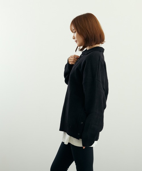 VIBGYOR(ヴィブジョー)の「A/TBIGポロ(BL)(ニット/セーター・メンズ・グレイッシュベージュ/ブルーグレー/ベージュ/ネイビー/チャコールグレー/ブラック・LARGE/MEDIUM)」の20枚目の写真