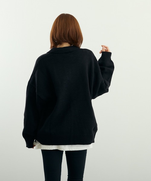 VIBGYOR(ヴィブジョー)の「A/TBIGポロ(BL)(ニット/セーター・メンズ・グレイッシュベージュ/ブルーグレー/ベージュ/ネイビー/チャコールグレー/ブラック・LARGE/MEDIUM)」の21枚目の写真
