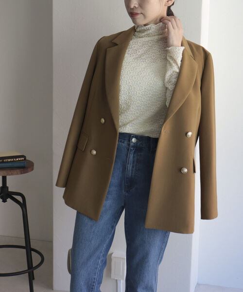 fredy emue（フレディエミュ）の「[追加]フラワータートルネックカットソー（Tシャツ/カットソー・レディース・ブラック/オフホワイト/サックスブルー・38）」の8枚目の写真