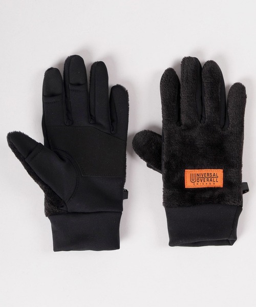 UNIVERSAL OVERALL（ユニバーサルオーバーオール）の「【79】【UNIVERSAL OVERALL/ユニバーサルオーバーオール】ブランドロゴ ボアフリースグローブ/ スマートフォン対応/手袋/防寒（手袋・メンズ・グレー/オリーブ/ブラック/ベージュ/ブラック系/グレー系・FREE）」の7枚目の写真
