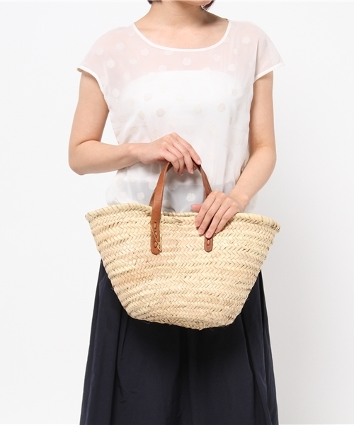 B:MING by BEAMS(ビーミングバイビームス)の「<LEE 7月号掲載>ビーミング by ビームス / カゴバッグ(インナーバッグ付)(かごバッグ・レディース・ホワイト/ネイビー・ONE SIZE)」の3枚目の写真