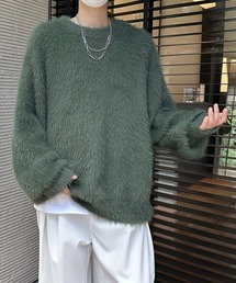 FVLMEN(�t������)�́�25AW�V�F�ǉ��yFVLMEN�zshaggy fur crew knit pullover/�V���M�[ �t�@�[ �N���[ �j�b�g �v���I�[�o�[(�j�b�g/�Z�[�^�[)