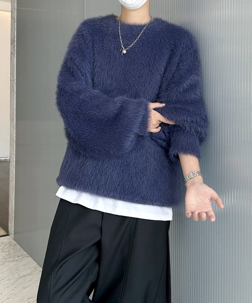 セール】□25AW新色追加【FVLMEN】shaggy crew knit pullover