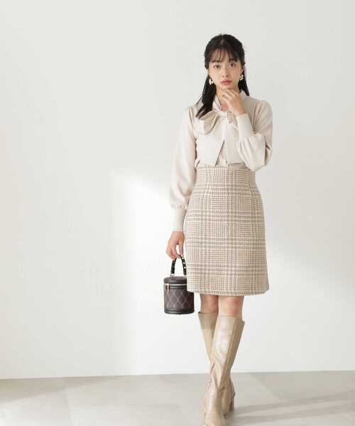 PROPORTION BODY DRESSING（プロポーションボディドレッシング）の「ハートカットラメツイードミニスカート / 1213120901（スカート・レディース・パープル/ベージュ・X-SMALL/SMALL/MEDIUM）」の16枚目の写真