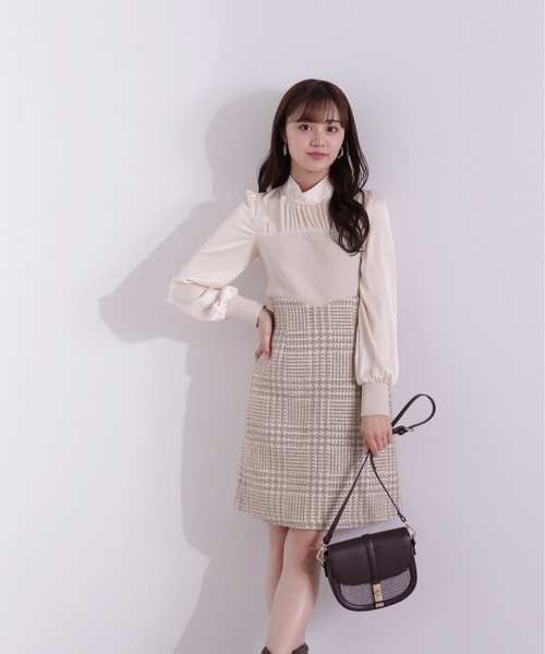 PROPORTION BODY DRESSING（プロポーションボディドレッシング）の「ハートカットラメツイードミニスカート / 1213120901（スカート・レディース・パープル/ベージュ・X-SMALL/SMALL/MEDIUM）」の4枚目の写真