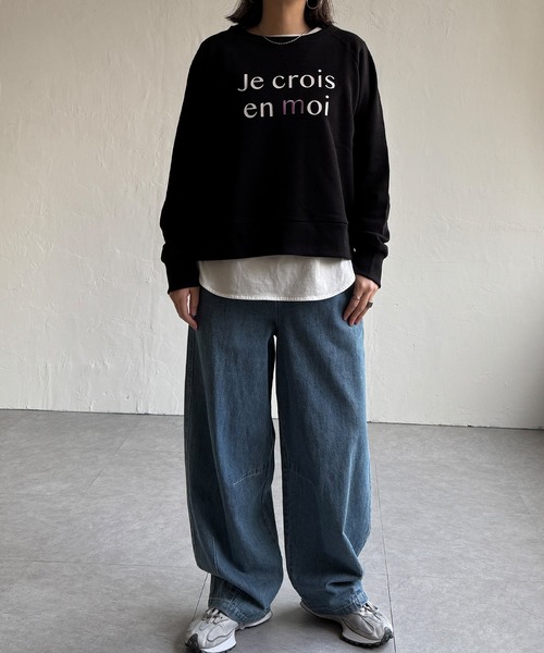 LBC(エルビーシー)の「【ZOZO限定】ロゴ刺繍裏起毛プルオーバー(Tシャツ/カットソー・レディース・ライトブルー/ブラック/オフホワイト・M/L)」の17枚目の写真