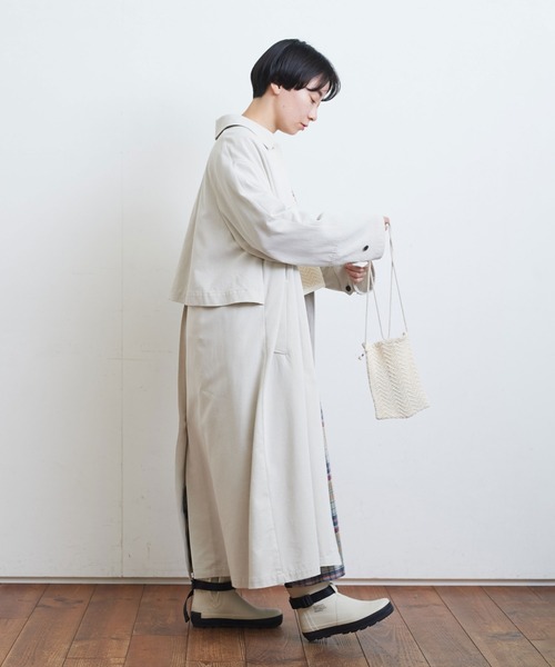 yuni 強撚コットントリアセテート　バルカラーショートコート yuni ユニ 強撚コットン トリアセテート バルカラーコート 17-01
